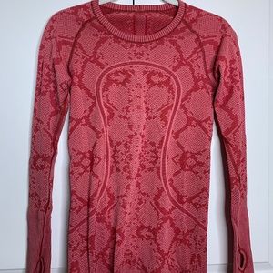 Pink snakeskin long sleeve Lulu Lemon shirt
